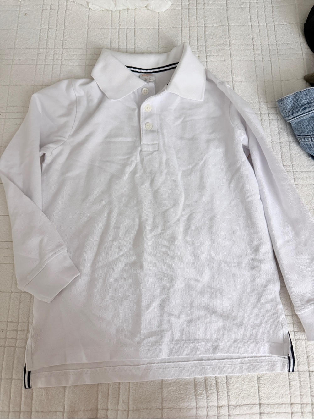 Kids White Long-Sleeve Polo Shirt Gymboree